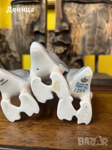 Порцеланова фигурка „Трио пингвини“ от Копенхаген.  , снимка 8 - Фигурки - 51611256