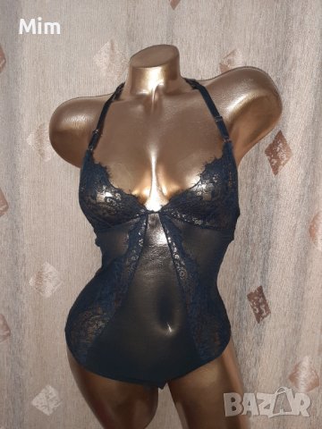 М Черно боди от дантела и прозрачен еластичен тюл , снимка 7 - Корсети, бюстиета, топове - 39857185