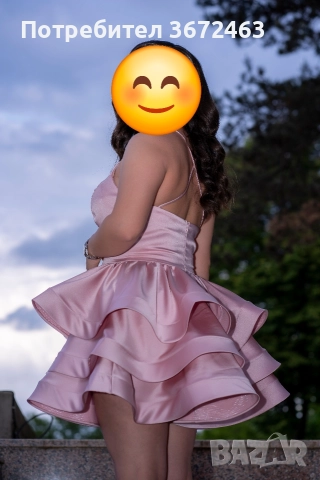 сладко розова рокля с волани, снимка 2 - Рокли - 52685120