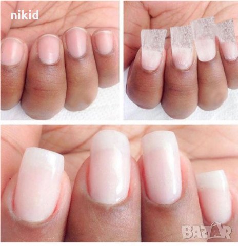 10 листа Пресовано фибростъкло за изграждане на маникюр нокти без форми удължители, снимка 2 - Продукти за маникюр - 29896389