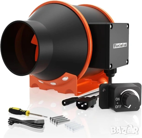РЕГУЛИРУЕМ канален вентилатор FanGoFast, до 684m³/h с EC безчетков мотор, снимка 2 - Други машини и части - 53180879