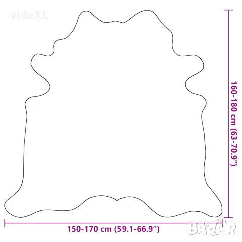vidaXL Килим от волска кожа, кафяво и бяло, 150x170 см, снимка 9 - Килими - 56146517