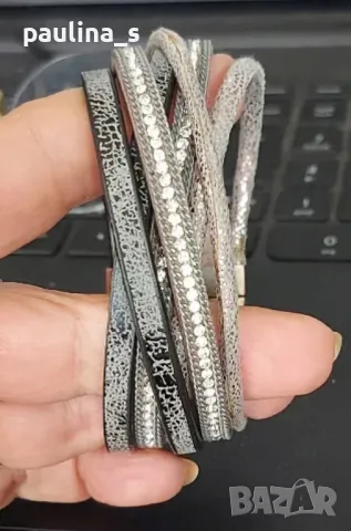 Два броя / Маркова гривна с магнитно закопчаване от стомана "Hallhuber" / ръчна изработка , снимка 13 - Гривни - 47201697