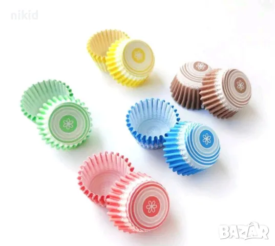 50 бр различни хартиени капсули кошнички форми за бонбони хапки парти, снимка 3 - Форми - 22124163