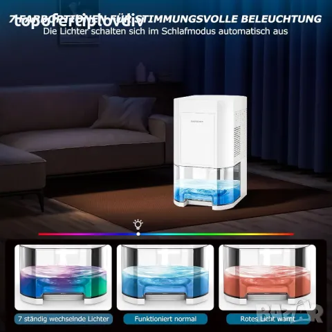 Влагоабсорбатор/влагоуловител Boohenka Electric Dehumidifier, 1200 ml,Гаранция, снимка 5 - Влагоабсорбатори и влагоуловители - 47279320