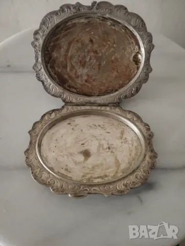 стара посребрена кутийка за грим,пудра, снимка 4 - Други ценни предмети - 48320558