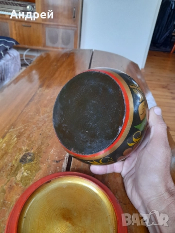 Стара дървена кутия,хохлома #14, снимка 6 - Други ценни предмети - 52930024