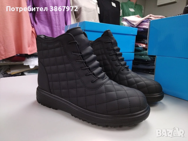 Дамски боти с цип и ластични връзки, снимка 2 - Дамски боти - 52003146