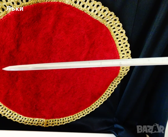 Рицарски меч,кожена кания,пано 64 см. , снимка 7 - Антикварни и старинни предмети - 51303062