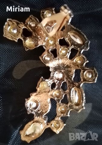 Шикозна обеца за дясно ухо от 9к попълнено злато с австрийски кристали 15 лв. , снимка 7 - Обеци - 7547222