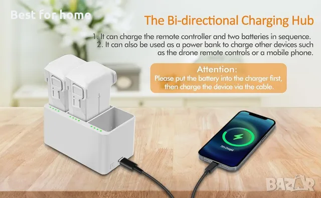 Комплект от 2 батерии с хъб за зареждане за DJI  Mini 3 Pro/Mini 3/ Mini 4, снимка 2 - Дронове и аксесоари - 49877372