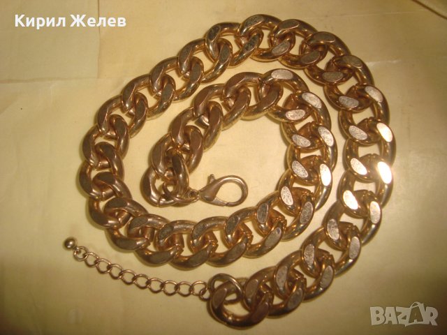 МАСИВЕН ДЕБЕЛО ПОЗЛАТЕН ЛАНЕЦ ВЕРИЖКА СИНДЖИР КЮСТЕК от НЕРЪЖ СТОМАНА ЗДРАВА КЛАСИЧЕСКА ПЛЕТКА 31400, снимка 2 - Колиета, медальони, синджири - 37995907