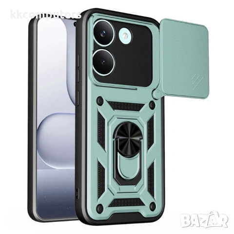 Калъф за Xiaomi Poco X8 Pro 5G с Капаче за Камера и Стойка - PC+TPU, Военна защита, 7 цвята, снимка 5 - Калъфи, кейсове - 54124945