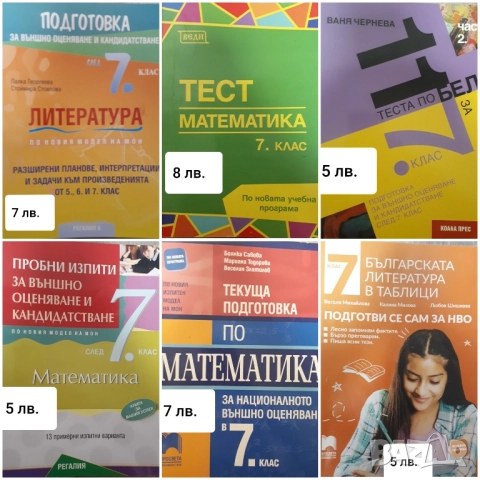 Помагала за 7 клас - БЕЛ и математика