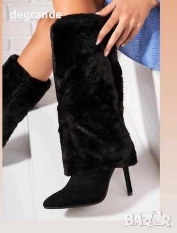 Хит Модел Дамски Ботуши с Еко Пух 