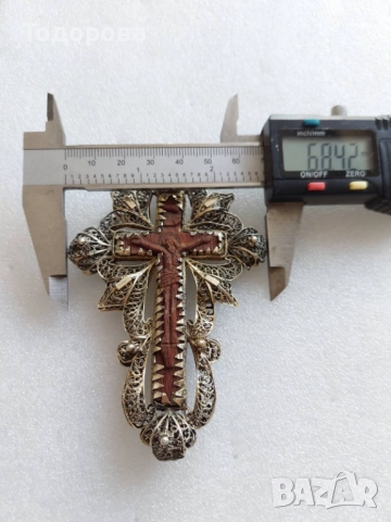 Много рядък руски филигранен кръст(сребро 84) и вграден Исус Христос изработен от чимширено дърво., снимка 9 - Икони - 52847446