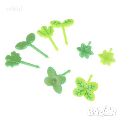 10 бр забавни клечки топери листа листо за забождане на хапки мъфини плодове зеленчуци вилички деца, снимка 3 - Други - 37212877