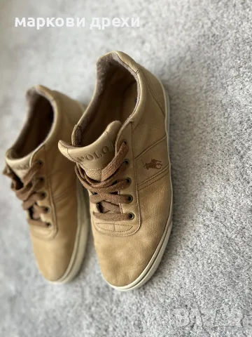 Ralph Lauren Polo Tan Lace Up Western Leather Sneakers Shoes Size 42, снимка 4 - Кецове - 56152734