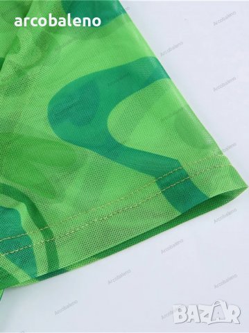 Секси прозрачна дамска тениска с кръгло деколте и къси ръкави, 2цвята, снимка 5 - Тениски - 39701713