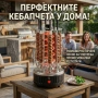 Електрическа скара за барбекю с 6 вертикални шиша – 1000W, автоматично въртене, без дим, снимка 2