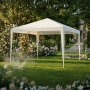 Градинска шатра тип „павилион“, 3x3м, Водоустойчива, Прахово боядисана стоманена рамка, Сива, снимка 7