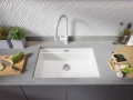 Бяла кухненска мивка за вграждане под плот Прага 70 Level 660 x 470 мм, снимка 4