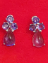 Красиви нежни сребърни дамски обеци с Пурпурен Аметист, снимка 4