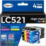 Нови Съвместими мастилници Brother LC521 за DCP-J1260W J1310DW J1360DW принтер тонер печат касети, снимка 1