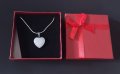 Посребрено колие Сърце Розов кварц Подарък за жена, снимка 1 - Романтични подаръци - 22615618