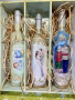 Дървен сет за наричане на сватба, състоящ се от три бутилки вино, снимка 1 - Декорация за дома - 44565825