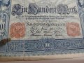 Райх банкнота - Германия - 100 марки / 1910 година рядка Имперска банкнота с червен печат- 17948, снимка 3