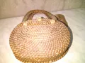 Кръгла дамска чанта от ратан нова Бразилия маркова фи 20см, снимка 4