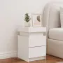 vidaXL Нощно шкафче с LED осветление, бяло, 35x39x55 см, снимка 3
