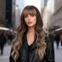 Дълга омбре перука със светъл бретон - кафяво към пепеляво русо, меки вълни, снимка 5