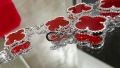Van Cleef & Arpels VCA 5 Motifs Silver Red Carnelian Vintage Alhambra Дамска Гривна, снимка 7