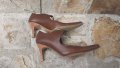 Италиански кафяви обувки на ток, снимка 3