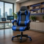 Ергономичен офис и геймърски син стол – Максимален комфорт за гърба и врата, регулируем, снимка 3