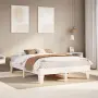 vidaXL Рамка за легло без матрак, бял, 160x200 см, бор масив, снимка 2