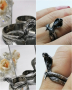 Сребърен пръстен змия, снимка 1 - Пръстени - 44688709