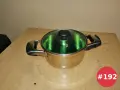 Малка тенджера алпака OFEлия (1 литър) с капсуловано дъно и зелен стъклен капак, снимка 1