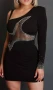 ПРОМОЦИЯ Черна мини рокля с ефектен дизайн, снимка 2