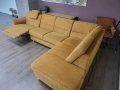 Ъглов диван от плат цвят канела DAKAR с електрически релакс механизъм, снимка 10
