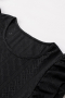 Дамска блуза в черен цвят с къси ръкави с къдрички, снимка 5