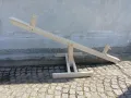 Детска дървена люлка везна за двор градина детска площадка дървена детска балансираща люлка see saw , снимка 3