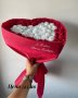 Подарък за жена -кутия сърце  с рози ,изписана буква ,цифра и бонбони , снимка 8