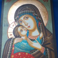 Рисувана Икона на Богородица., снимка 1 - Икони - 37606119