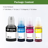 GREENPRINT 4 бутилки с мастило, съвместими с 31 32XL  за принтер H P ink Tank 315 319 455 515 516 , снимка 3 - Консумативи за принтери - 44437772