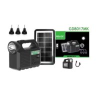Комплект със соларен панел, фенерче, 3 крушки, USB, снимка 1 - Други стоки за дома - 44208865