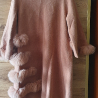 Кашмирена жилетка/палто с естествен косъм, снимка 4 - Жилетки - 44709135