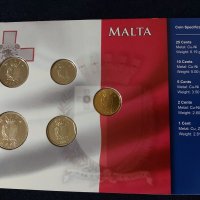Малта - Комплектен сет от 5 монети, снимка 2 - Нумизматика и бонистика - 37783021